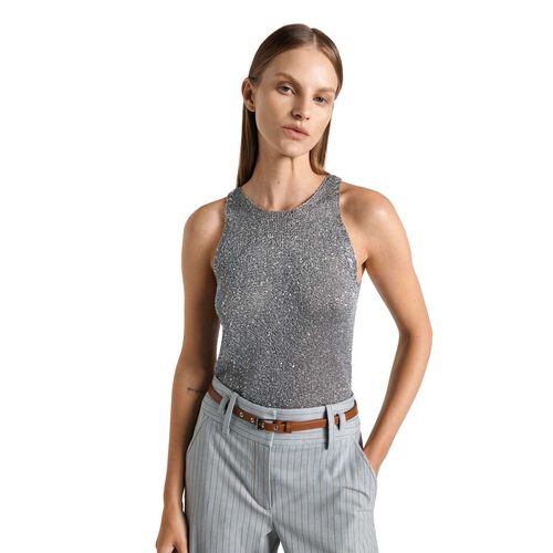 Cue Silver Sequin Knit Tank